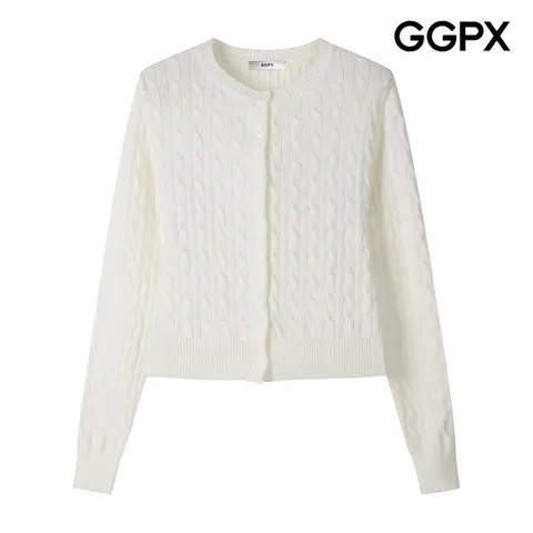 [ 롯데백화점 ]GGPX  케이블 짜임 버튼 니트 가디건 (GP8KG008F)