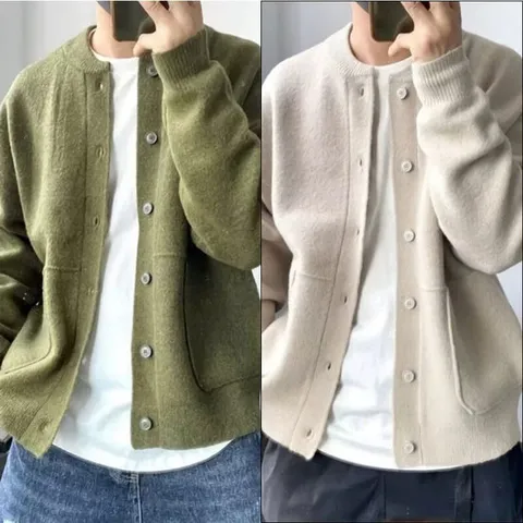 [디자이너몰]남성 가을 겨울 데일리 홍콩풍 니트 가디건