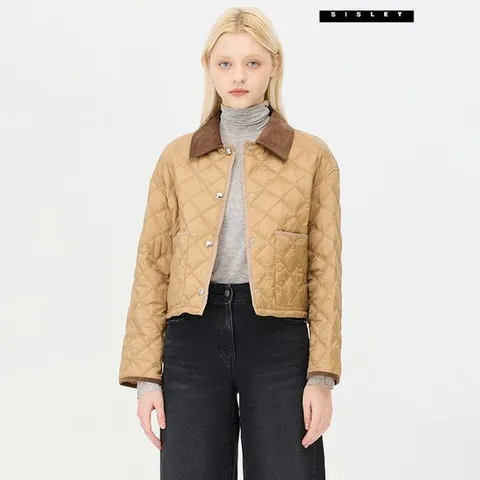 [시슬리] 브랜디 코듀로이 카라 퀼팅 점퍼 SAJP34461