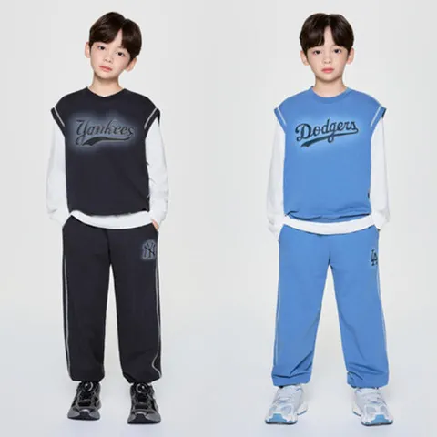 [ 현대백화점 ][MLB키즈DB] 베이직 워싱 베스트 3세트(2color)(7AS1B0354)