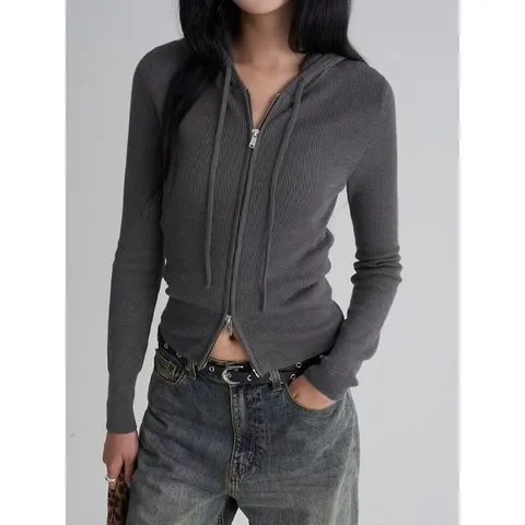 (35595ALY33) [에잇세컨즈] 니트 후드 카디건 그레이