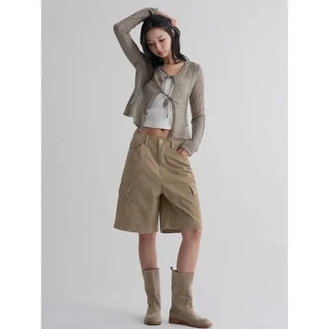 (165925DY1D) [에잇세컨즈] 코튼 버뮤다 팬츠 브라운