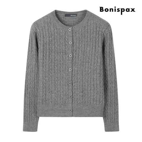 [ 롯데백화점 ]보니스팍스  클래식 라운드 넥 케이블 가디건 (XP9KG007M0)
