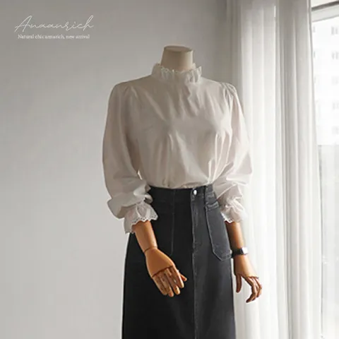 [안나리치]Lavie 프릴넥112 blouse