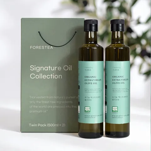 유기농 냉압착 엑스트라버진 올리브오일 선물세트 500ml 2병 추석 명절 설