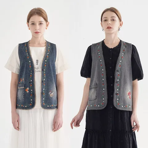 [할리마리] 자수데님베스트2종