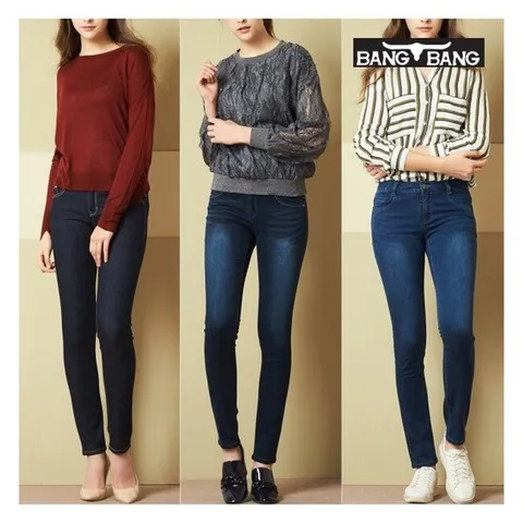 [뱅뱅][뱅뱅] 여성 레귤러스키니핏 스판데님 3종세트