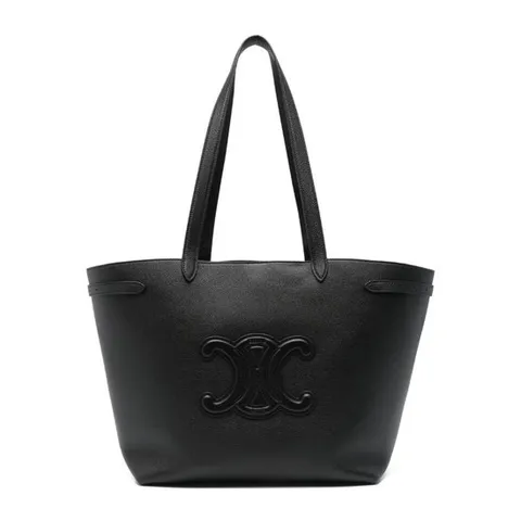 셀린느 로고 엠보스드 블랙 가죽 쇼퍼 백 12173 3ENY38NO