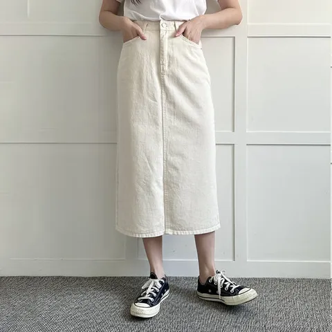 나야홍 / 빅사이즈 509 에이치면데님롱스커트 DLOP365