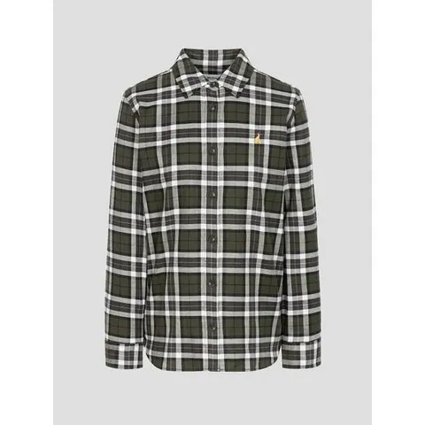 [빈폴레이디스] 기모 체크 레귤러핏 셔츠  카키 (BF5964C01H)