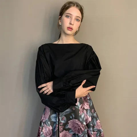 [ 롯데백화점 ][파슨스] Black.Balloon Sleeve Blouse    [MSPQ9BL09]