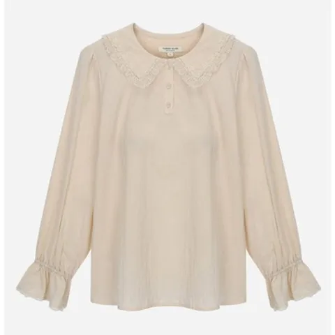 [ 현대백화점 ][써스데이아일랜드](T256MBL158W)레이스 믹스 블라우스