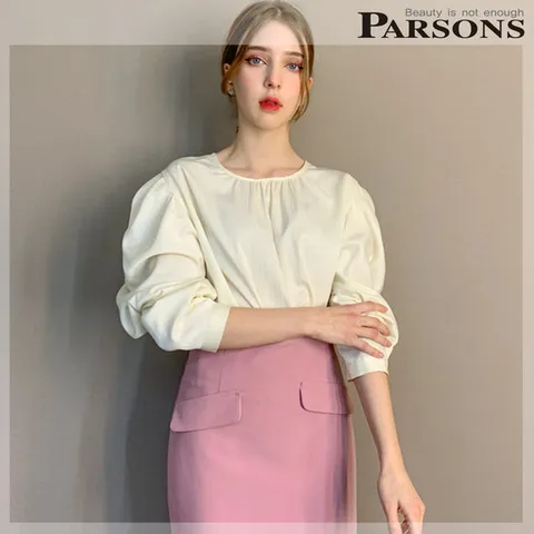 [ 롯데백화점 ][파슨스] Embo Shirring Puff Blouse [MSPR2BL02]