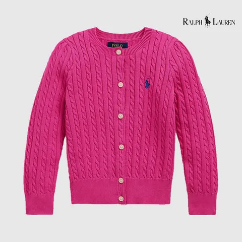 [폴로랄프로렌]폴로 랄프로렌 케이블 니트 걸즈 가디건 핑크
