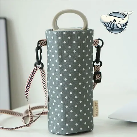 멜란지 물병 파우치 휴대용 물통 가방 도트 얼음물병주머니 유아물병주머니 어깨끈물통 어린이물병주머니 실용적인디자인 실용적 간편한