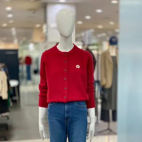 [클리지]라운드 미니 꽃 자수 니트 가디건 CP8WKC01