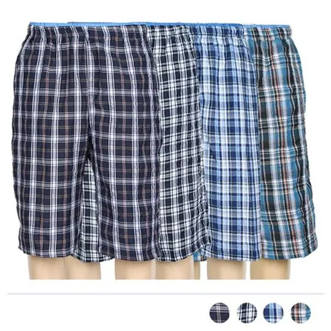 맨즈도매 크링클 시원한 체크 밴딩 반바지