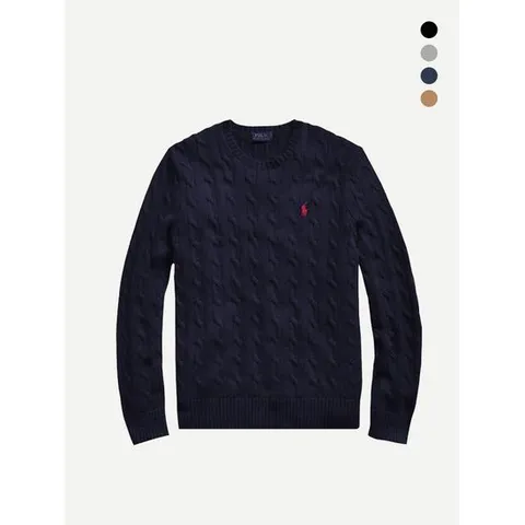 [폴로 랄프로렌]남녀공용 케이블 코튼 크루넥 니트 (4 COLOR)