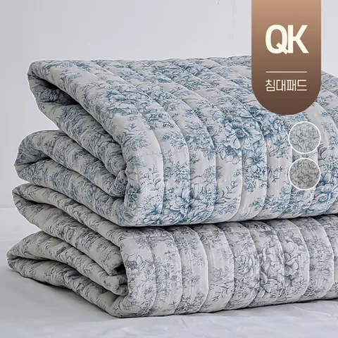 플라워 순면 레이온 사계절 겨울 침대 매트리스 누빔 이불 패드 퀸 킹 QK