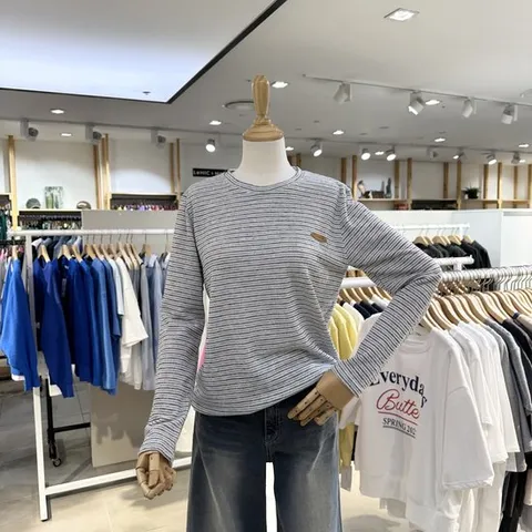 [ AK백화점 ][에잇컨셉] 윈터 단가라 티셔츠 C25J7FTS058