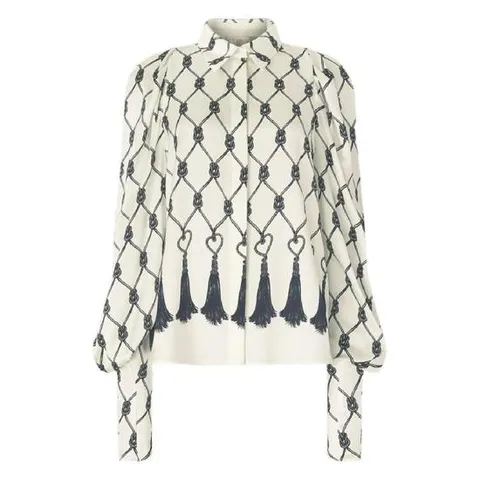 25 FW Genny 태슬 프린트 블라우스 79AJL657NS822 TP443052567