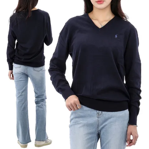 25FW 폴로랄프로렌 포니 로고 브이넥 니트 710670789 004