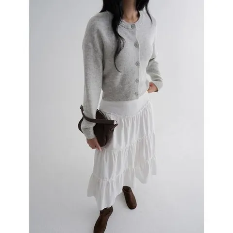 (35595ALYD2) [에잇세컨즈] 크롭 카디건  라이트 그레이