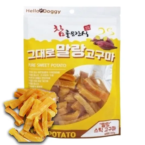 반려견고구마말이 강아지 반건조 말랑 고구마 스틱 250g 1P 영양 간식
