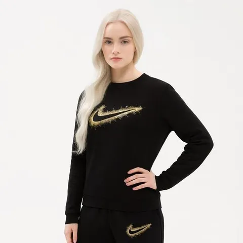 [나이키]나이키 골드 빅스우시 여성 기모 루즈핏 맨투맨티셔츠 S