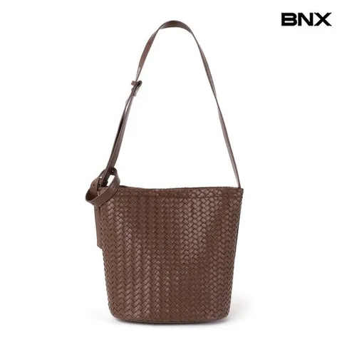 BNX 레더 위빙 패턴 파우치 세트 버킷백 (BX3AH007L0)