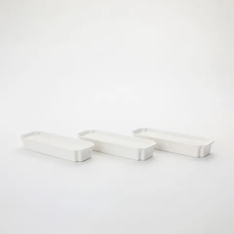 [무케] 우기세라믹_한옥 직사각 굽접시 (중) 다과접시 반찬접시 도자기식기