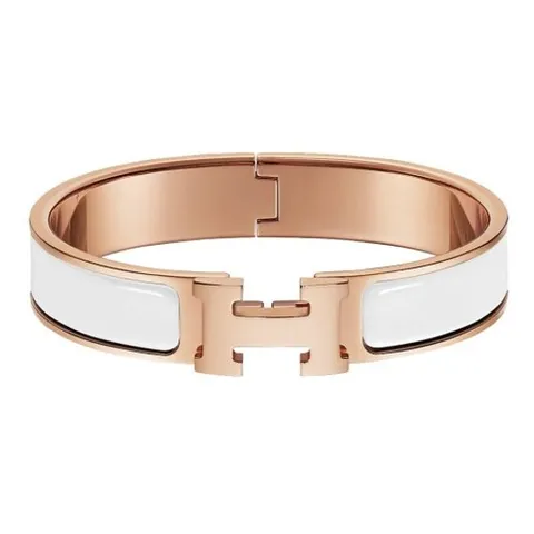 에르메스 클릭아슈 팔찌 H700001FO31 로즈골드 블랑 화이트 PM