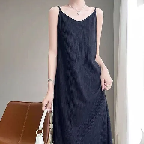 데일리여름원피스 여성 플리츠 끈나시 원피스 여름 데일리룩