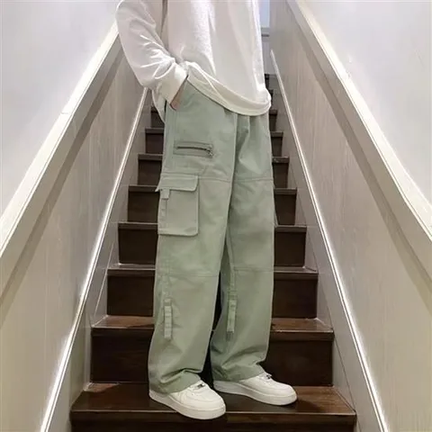 카고바지 남성 와이드 밴딩 캐주얼 남친룩 편한 봄 여름 카고팬츠