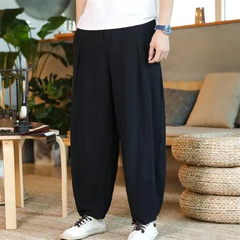 와이드핏 남자 여름바지 까실이 와이드 배기팬츠 통바지 3컬러
