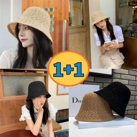 라피아햇 여성 여름 버킷햇 사파리 모자 2개세트 여자여름모자