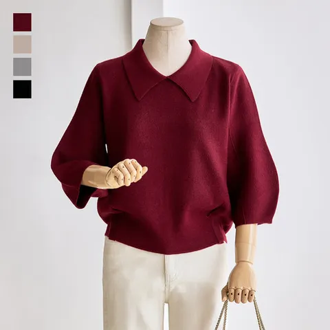 [커스텀에이블] 카라 벌룬7부 니트_T2510KN656C