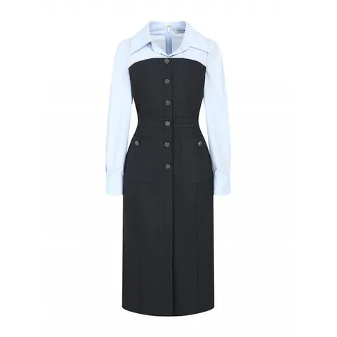 [ 롯데백화점 ][제이제이 지고트]셔츠 배색 뷔스티에 H라인 원피스 GPAA0OP161