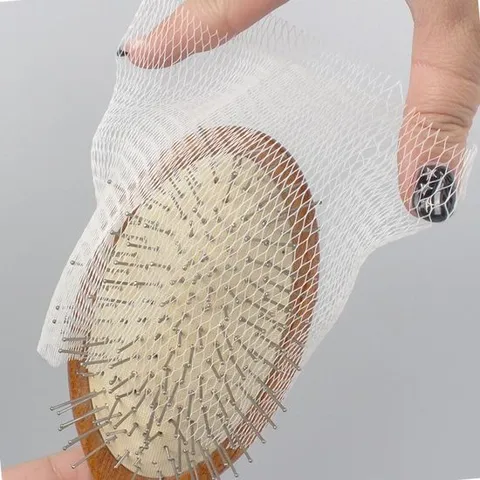 신축성있는 사이즈없이 빗에끼우는망 뿌리볼륨빗 롤빗 머리카락제거망 50매입 은은한무광