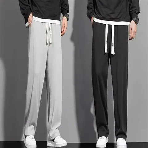 여름바지 남자 골지 편한 밴딩 일자 팬츠 트레이닝 바지