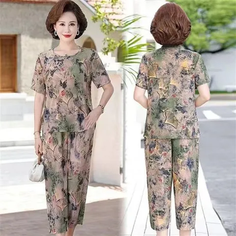 여름 여성 홈웨어 잠옷 세트 반팔티 아이스 쿨바지 냉장고잠옷