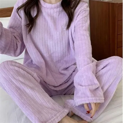 여성 주니어 극세사 수면 잠옷 홈웨어 실내복 세트 수면세트