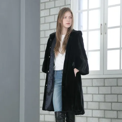 17프리미엄 코펜하겐 휘메일 풀스킨 벨티드 밍크코트