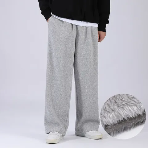 [후앙스] 기모 허리밴딩 보아털 겨울 와이드 트레이닝 바지 PWBP6275