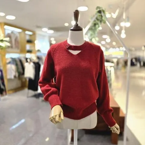 [멜로디가든]M25WAK108_초커단추 니트