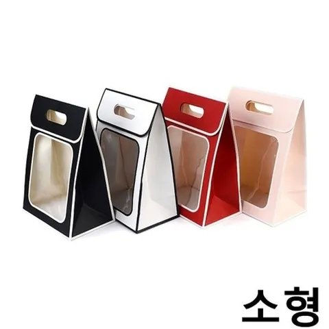 [엄지척]컬러 투명창 손잡이형 선물백 (소형) X10개 선물상자_19