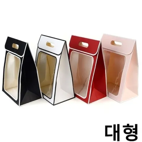 [엄지척]컬러 투명창 손잡이형 선물백 (대형) X10개 선물상자_19