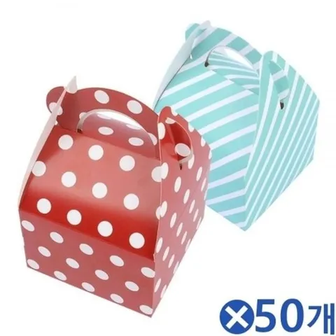[엄지척](50개묶음)접이식 미니 컬러 손잡이 선물상자 쇼핑백_19
