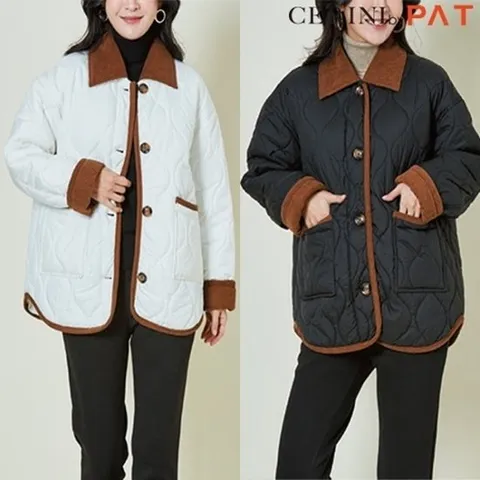 [CERINI by PAT][CERINI by PAT] 여성 배색 누빔 패딩 점퍼 1종_