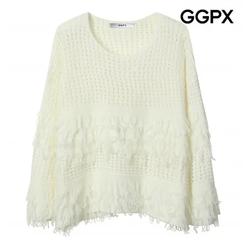 [ AK백화점 ][GGPX] V넥 프린지 펀칭 니트 (GP9KP047F)